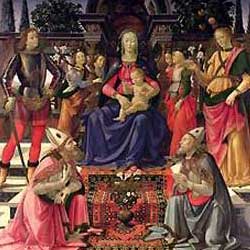 Ghirlandaio: Madonna in trono col Bambino e Santi