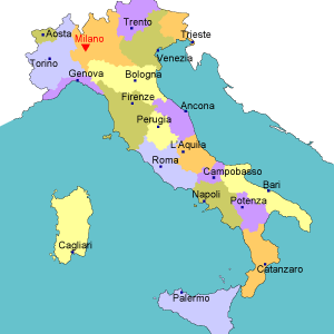 밀라노의 지도